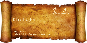 Kis Lajos névjegykártya